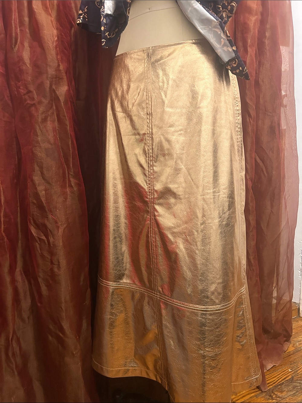 Tuckernuck Metallic Gold Maxi Skirt